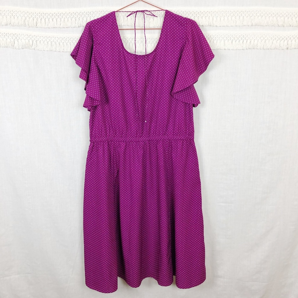 Eshakti Custom Flutter Sleeve Dot Crepe Dress16-18 - image 5